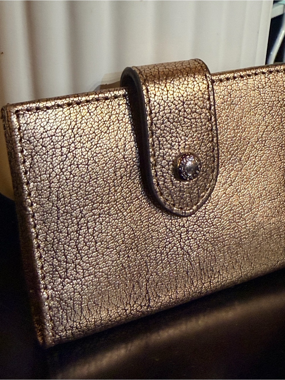Aimee Kestenberg Tiny Titan Metallic Leather Bi-Fold Wallet - Picture 2 of 4